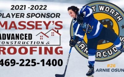 Massey’s Sponsored A Hockey Player For The Ft Worth Barracudas